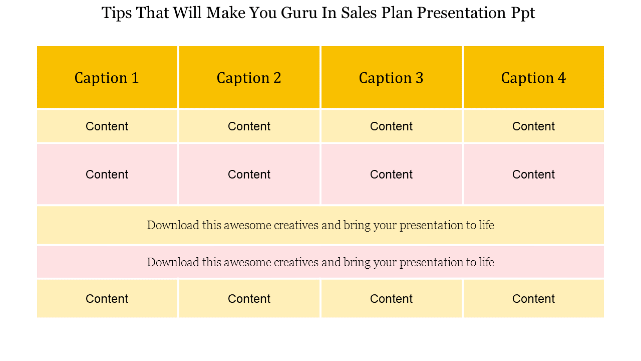 Free - Sales Plan Presentation PPT Template Designs